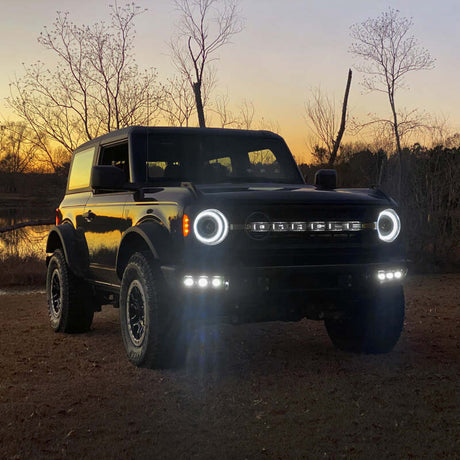 2021-2022 Bronco Triple LED Fog Light Kit White - View 6 | Dirty Garage