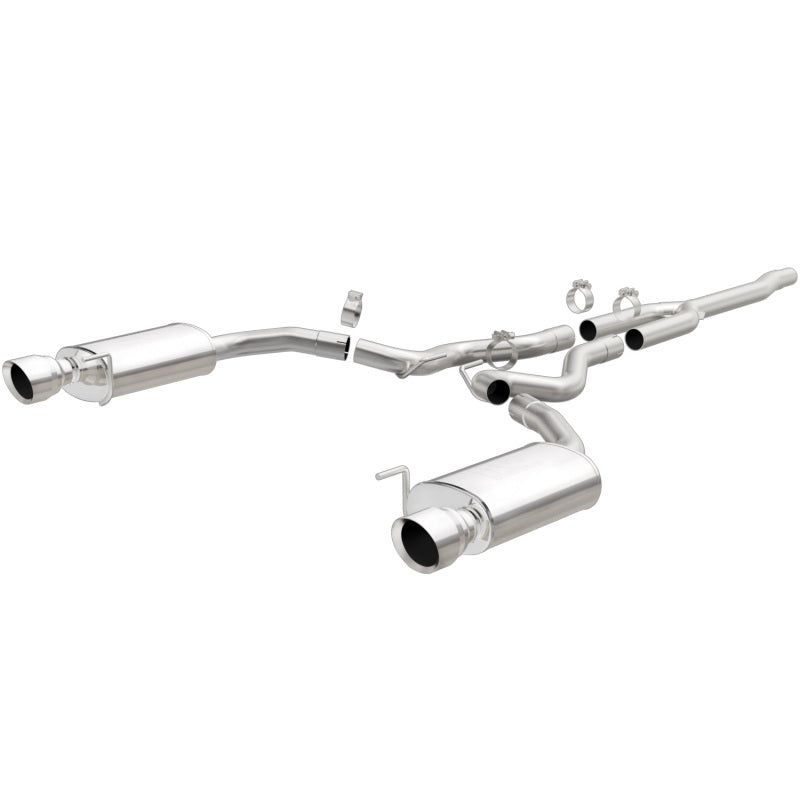 2015-2023 Mustang 2.5in Cat Back Street Dual Split Polished 4.5in Tips | Dirty Garage