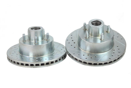 1997-2000 Ford Front Brake Rotor Slotted Drilled Zinc Plated | Dirty Garage
