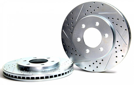 2002-2006 Ford Front Slotted Drilled Zinc Brake Rotor | Dirty Garage