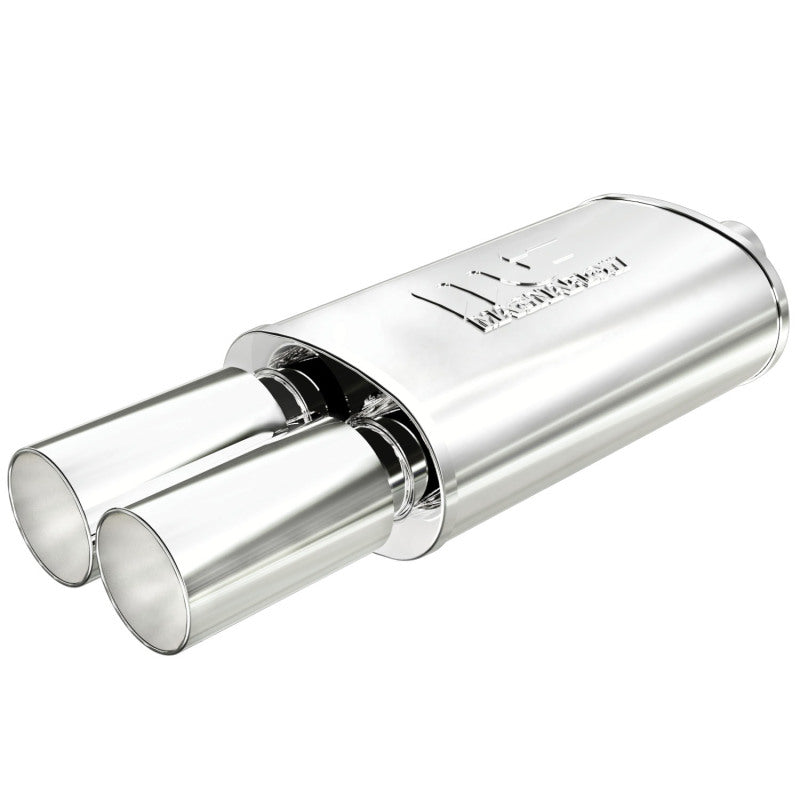 Universal Muffler w/ Tip Mag Stainless Steel 14x5x8 2.25/3 | Dirty Garage