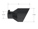 MBRP Black-Coated Tip 2.5in ID, 5in OD Out, 8in Length, Angle Cut, Dual Wall - View 2 | Dirty Garage