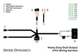 Universal Heavy Duty Dual Output 3-Way 4-Pin Wiring Harness - View 4 | Dirty Garage