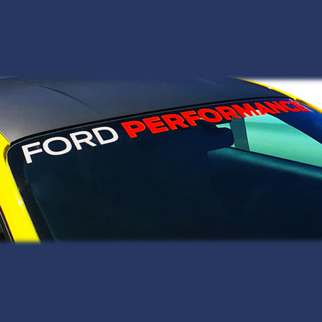 2015-2017 Mustang Windshield Banner Ford Performance - White/Red - View 5 | Dirty Garage