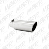 Universal 4" OD 2.5" Inlet 12" Angled Cut Rolled End Clampless No-Weld T304 Tip - View 2 | Dirty Garage