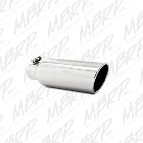 Universal 4" OD 2.5" Inlet 12" Angled Cut Rolled End Clampless No-Weld T304 Tip - View 2 | Dirty Garage