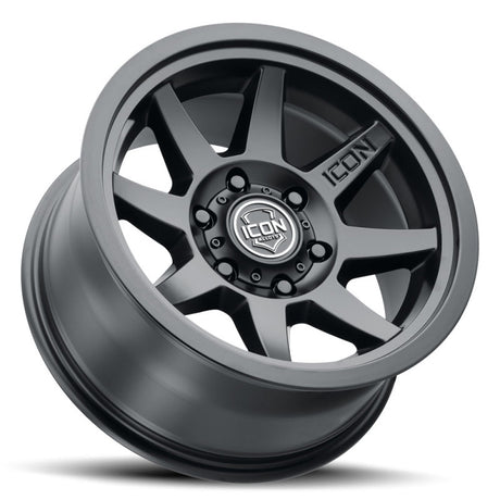 ICON Rebound 17x8.5 6x5.5 25mm Offset 5.75in BS 95.1mm Bore Satin Black Wheel - View 3 | Dirty Garage