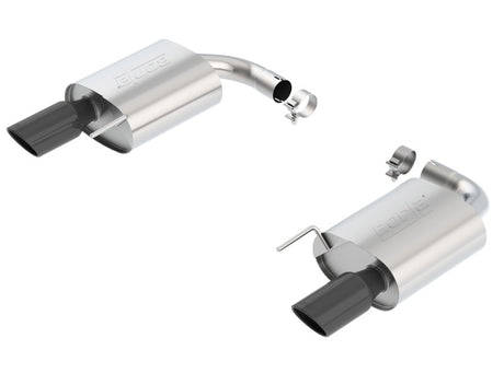 Borla S-Type Rear Section 15-17 Ford Mustang GT 5.0L V8 MT/AT 2.5in pipe 4in tip (Black Chrome) - View 2 | Dirty Garage