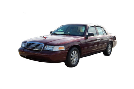 1998-2011 Crown Victoria Ventvisor Outside Mount Window Deflectors Smoke 4-Piece - View 3 | Dirty Garage