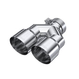Universal 3" ID Dual 4" OD Staggered Single Wall T304 SS Exhaust Tip | Dirty Garage