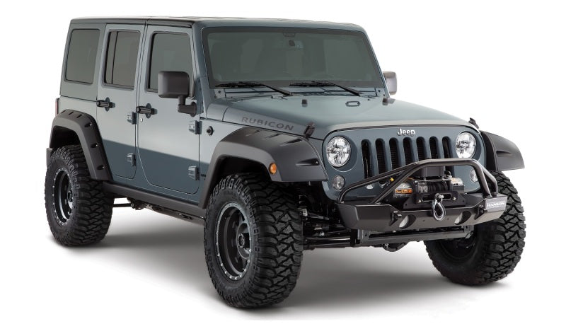 2007-2018 Wrangler Unlimited Pocket Style Fender Flares 2pc - Black - View 2 | Dirty Garage