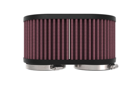 Universal 2-1/8in Dual FLG 6-1/4 X 4inOD 3inH Universal Clamp-On Air Filter - View 4 | Dirty Garage