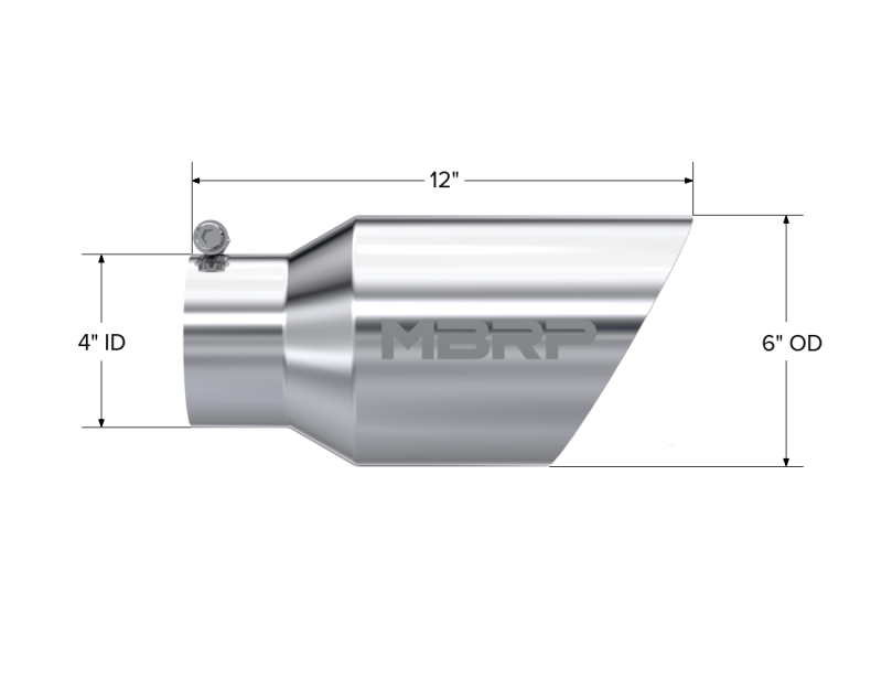 Universal 6 OD Dual Wall Angled 4" Inlet 12" Length Tip - View 5 | Dirty Garage