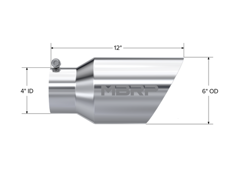 Universal 6 OD Dual Wall Angled 4" Inlet 12" Length Tip - View 5 | Dirty Garage