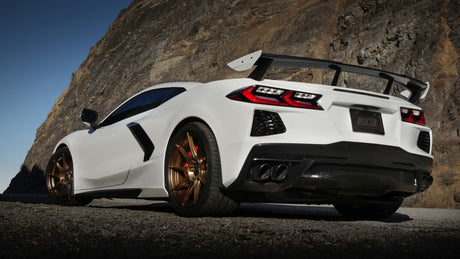 Borla 2020 Chevrolet Corvette C8 6.2L S-Type Exhaust System Dual Round Rolled A/C Black Chrome Tips - View 4 | Dirty Garage