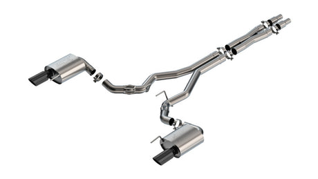 Borla 2024 Ford Mustang GT 5.0L V8 w/o Active Exhaust ATAK Cat-Back Exhaust System - Black Chrome | Dirty Garage