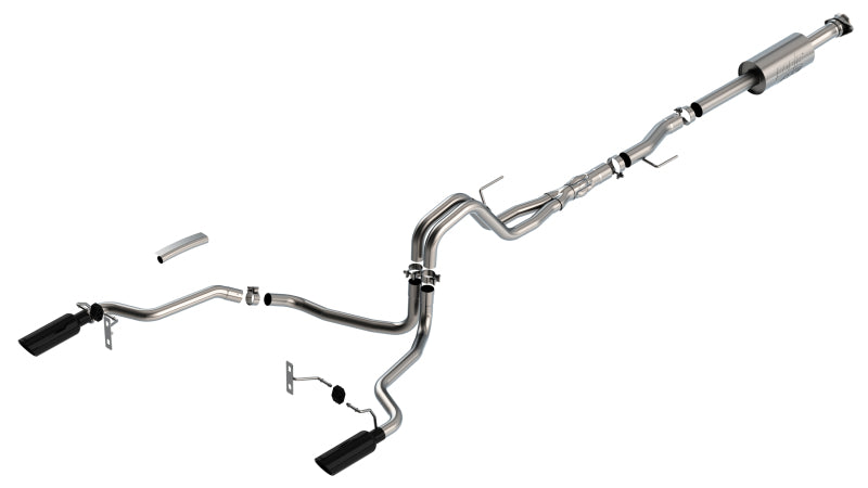Borla F-150 2021 5.0L 4dr CC SB EC STB Lariat/KR/Platinm/LTD 3/2.25 SRE Cat-Back ATAK Black CHR Tips - View 4 | Dirty Garage