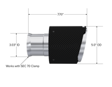 2015-2023 Charger 5.7L 6.2L 6.4L T304 3" ID 5" OD 8" Angle Cut Carbon Tip - View 2 | Dirty Garage