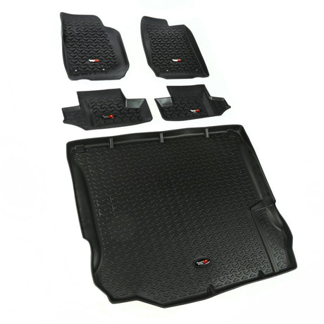 Rugged Ridge Floor Liner Front/Rear/Cargo Black 2011-2018 Jeep Wrangler JK 2 Dr - View 3 | Dirty Garage