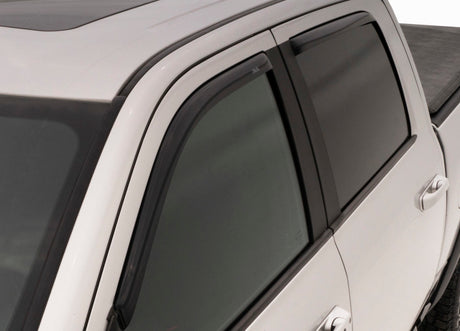 2009-2018 Ram 1500 Quad Cab Front Rear Window Deflectors Smoke 4-Piece - View 4 | Dirty Garage