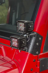 Rugged Ridge 97-06 Jeep Wrangler TJ Textured Black Dual A-Pillar Light Mount - View 5 | Dirty Garage