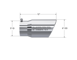 Universal 6" OD Angled Rolled End 5" Inlet 12" Length Tip - View 5 | Dirty Garage