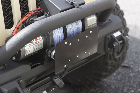 Rugged Ridge Front Hawse Fairlead License Plate Mounting Bracket - View 2 | Dirty Garage