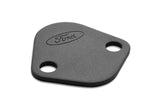 Universal Fuel Pump Block Off Plate - Black Crinkle Finish w/Ford Oval - View 4 | Dirty Garage