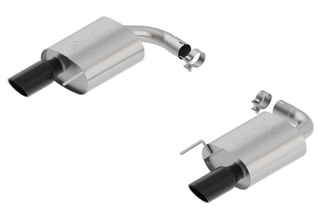 Borla Atak S Rear Section 15-17 Ford Mustang GT 5.0L V8 MT/AT 2.5in pipe 4in tip (Black Chrome) - View 4 | Dirty Garage