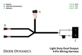 Universal Light Duty Dual Output 3-Way 4-Pin Wiring Harness - View 2 | Dirty Garage