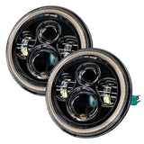 2007-2018 Wrangler JK Switchback LED Halo Headlights Amber White Switchback | Dirty Garage