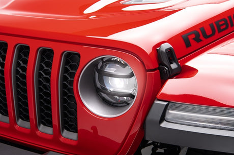 Rugged Ridge 18-20 Jeep Wrangler JL / 2020 Jeep Gladiator JT Black Elite Headlight Guards Black - View 2 | Dirty Garage