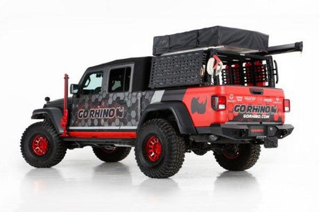 Go Rhino 19-21 Jeep Gladiator XRS Overland Xtreme Rack - Black - View 2 | Dirty Garage