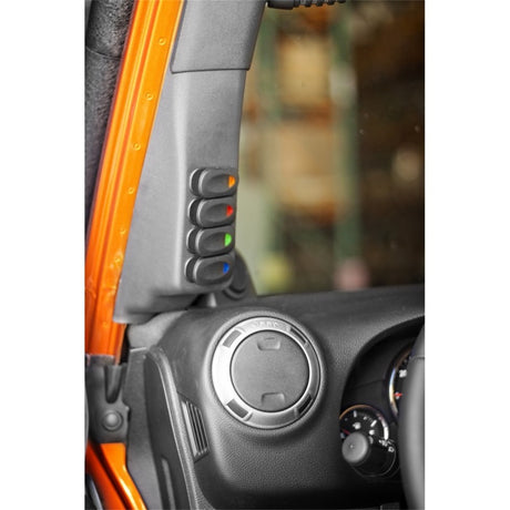 Rugged Ridge A-Pillar 4 Switch Pod Kit Black LHD 11-18 JK - View 3 | Dirty Garage
