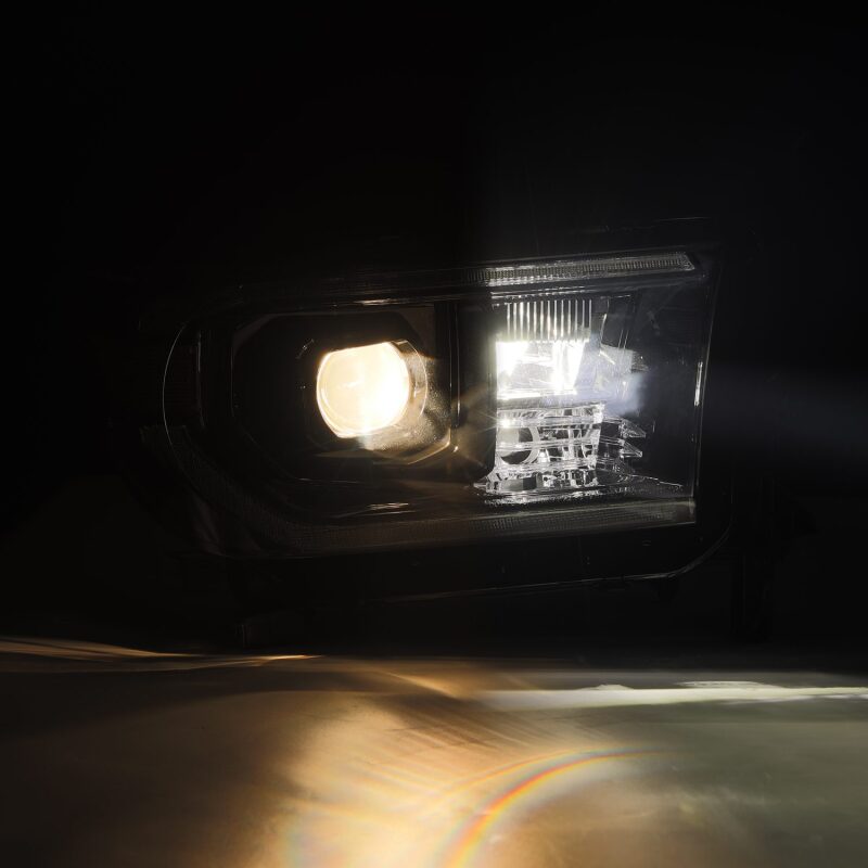 2007-2017 Tundra Sequoia Luxx-Series LED Projector Alpha-Black Headlight Active Light Sequence Signal DRL - View 4 | Dirty Garage