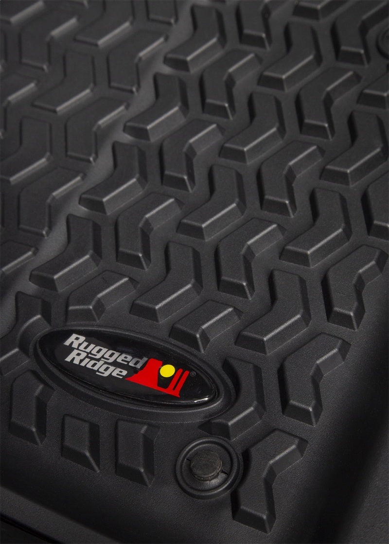 Rugged Ridge Floor Liner Front Black 2018-2020 Jeep Wrangler 2020 Gladiator JL / JT - View 5 | Dirty Garage