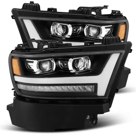 2019-2022 Ram 1500 Pro-Series Projector Headlight Plank Style Black Active Light Sequential Signal DRL - View 2 | Dirty Garage
