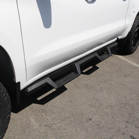 2019-2026 GM 1500/HD Crew Cab HDX Series Textured Black Drop Nerf Step Bars - View 4 | Dirty Garage