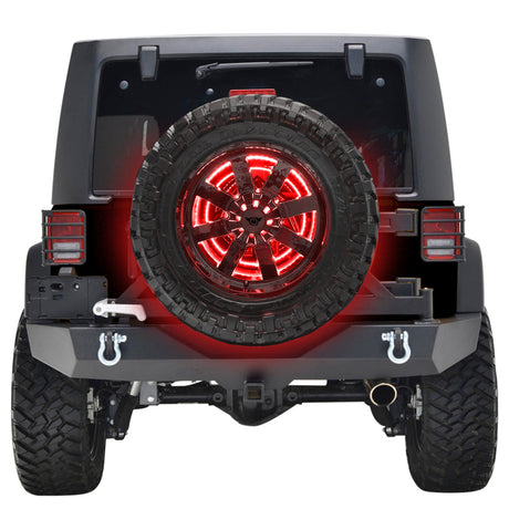 Universal LED Illuminated Wheel Ring 3rd Brake Light Red - View 3 | Dirty Garage