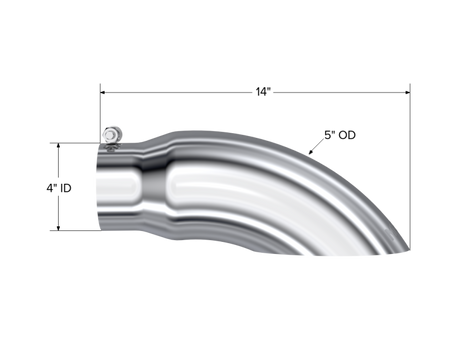 Universal Tip 5 OD Turn Down 4" Inlet 14 Length - View 5 | Dirty Garage