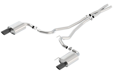 Borla S-Type Cat-Back 15-17 Ford Mustang GT 5.0L V8 MT/AT 2.5in pipe 4in tip (Black Chrome) - View 2 | Dirty Garage