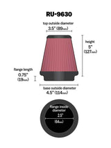 Universal Tapered Filter 2.5in Flange ID x 4.5in Base OD x 3.5in Top OD x 5in Height - View 4 | Dirty Garage