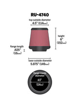 Universal Filter Universal Rubber Filter Round Tapered 4.5in Flange 5.875in Base 4.5 inch Top 6in Height - View 10 | Dirty Garage