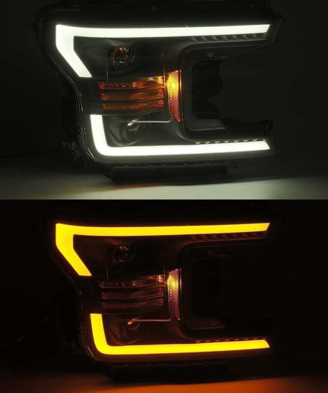 2018-2020 F-150 Luxx-Series Projector Headlights Alpha Black - View 2 | Dirty Garage