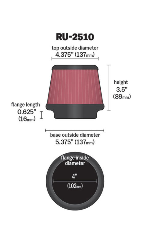 Universal 4 Inch Filter - View 8 | Dirty Garage