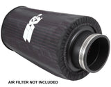 Universal Round Tapered Filter Wrap - Black - 6in Base ID x 4.625in Top ID x 9in Height - View 8 | Dirty Garage