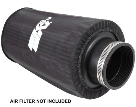 Universal Round Tapered Filter Wrap - Black - 6in Base ID x 4.625in Top ID x 9in Height - View 8 | Dirty Garage