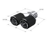 Universal Carbon Fiber Dual Tip 3.5" OD 2.5" Inlet - View 2 | Dirty Garage