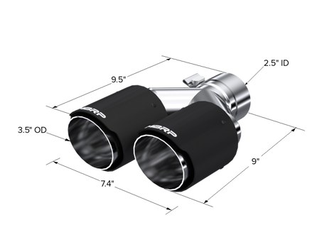 Universal Carbon Fiber Dual Tip 3.5" OD 2.5" Inlet - View 2 | Dirty Garage