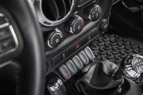 Rugged Ridge Lower Console Switch Panel 11-18 Jeep Wrangler JK/JKU - View 3 | Dirty Garage
